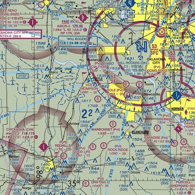 Thompson Private Airport (53OK) VFR Sectional  Gaming Mouse Pad