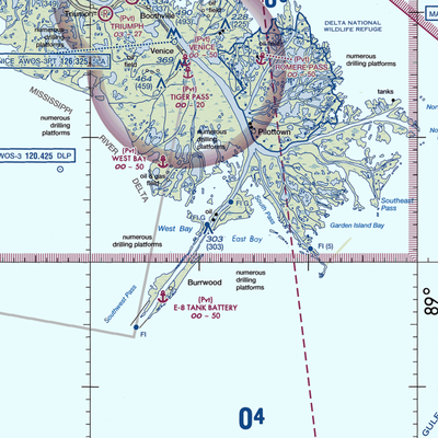 Shell Central Facilities Seaplane Base (53LA) VFR Sectional  Gaming Mouse Pad