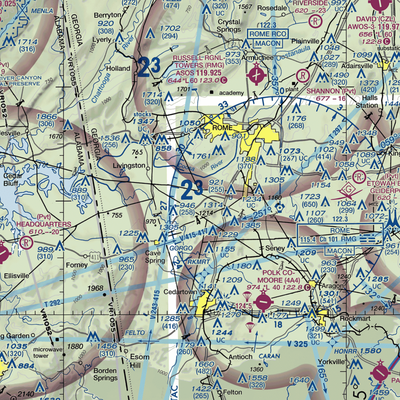 Dawson Field (53GA) VFR Sectional  Gaming Mouse Pad