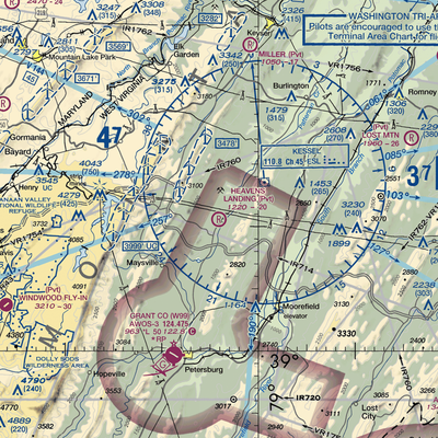 Heaven's Landing Airstrip (4WV4) VFR Sectional  Gaming Mouse Pad