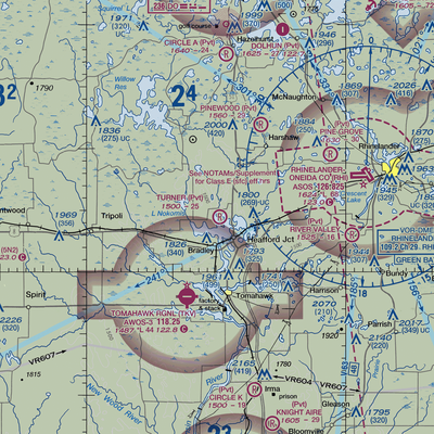 Turner Airport (4WI4) VFR Sectional  Gaming Mouse Pad