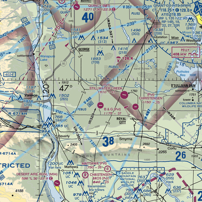 B & G Farms Airport (4WA0) VFR Sectional  Gaming Mouse Pad