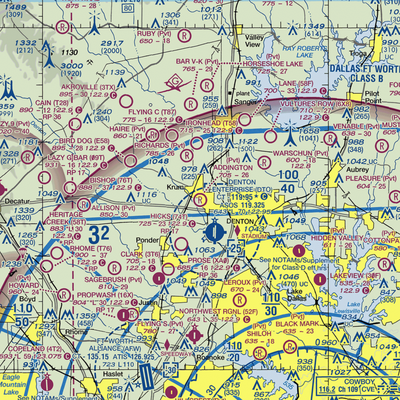 Addington Field (4TX8) VFR Sectional  Gaming Mouse Pad