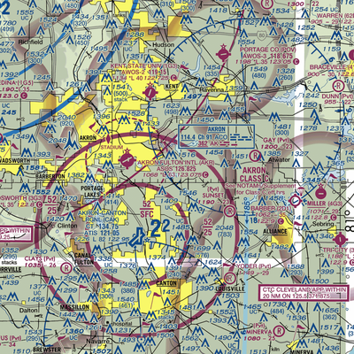 Wingfoot Lake Airship Operations Balloonport (4OH6) VFR Sectional  Gaming Mouse Pad