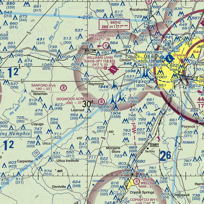 Dogwood Acres Airport (4MS2) VFR Sectional  Gaming Mouse Pad