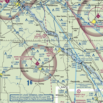 Mark Twain Air Park (4MO6) VFR Sectional  Gaming Mouse Pad