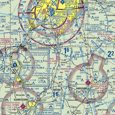 Shady Acres Airport (4KY8) VFR Sectional  Gaming Mouse Pad