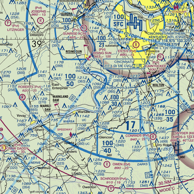 Steele's Bottom Airport (4KT4) VFR Sectional  Gaming Mouse Pad