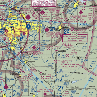 Butler Airpark (4KS7) VFR Sectional  Gaming Mouse Pad