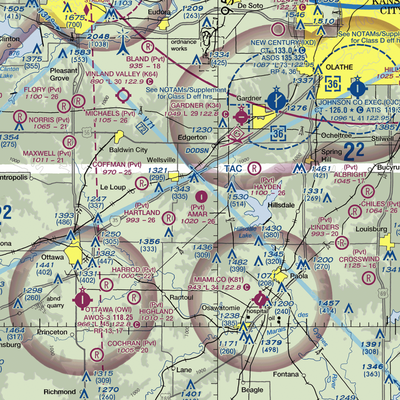 Amar Farms Airport (4KS1) VFR Sectional  Gaming Mouse Pad