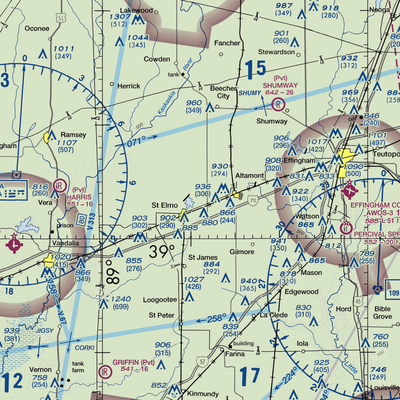 Kuebler RLA Restricted Landing Area (4IL4) VFR Sectional  Gaming Mouse Pad