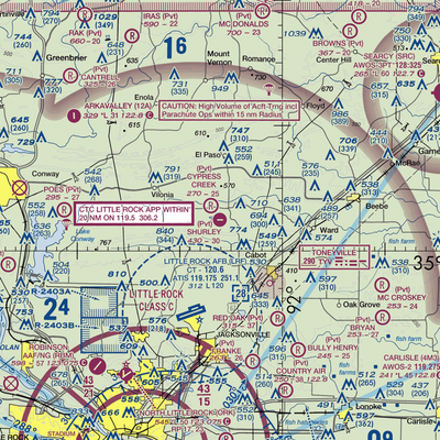 Shurley Field Airport (4AR1) VFR Sectional  Gaming Mouse Pad