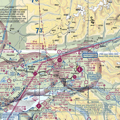 Wolf Lake Airport (4AK6) VFR Sectional  Gaming Mouse Pad