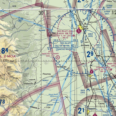 Rancho Tehama Airport (49CN) VFR Sectional  Gaming Mouse Pad