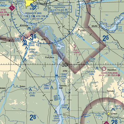 Schirmeister Private Airport (48ND) VFR Sectional  Gaming Mouse Pad