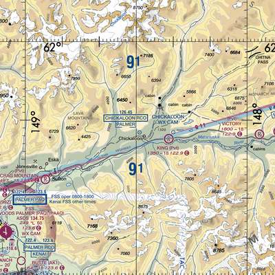 Castle Mountain Airstrip (48AK) VFR Sectional  Gaming Mouse Pad