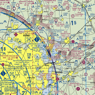 Lavon North Airport (46TS) VFR Sectional  Gaming Mouse Pad