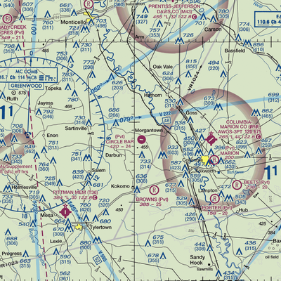 Circle Bar Ranch Airport (46MS) VFR Sectional  Gaming Mouse Pad