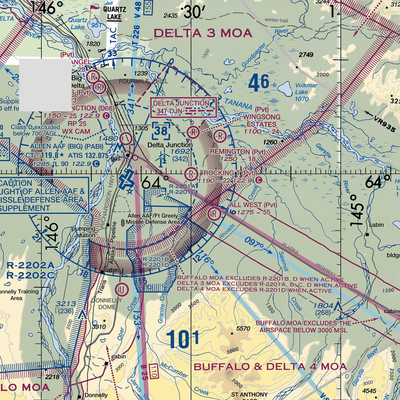 Cherokee Airport (45AK) VFR Sectional  Gaming Mouse Pad