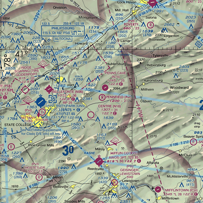 Pennfield Farm Airport (44PA) VFR Sectional  Gaming Mouse Pad