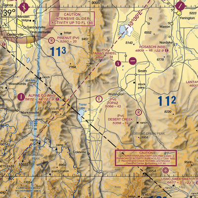 Topaz Ranch Airport (43NV) VFR Sectional  Gaming Mouse Pad