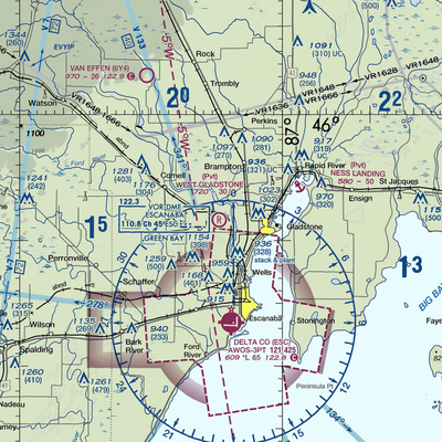 W Gladstone Airport (43MI) VFR Sectional  Gaming Mouse Pad