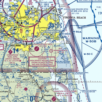 Virginia Beach Airport (42VA) VFR Sectional  Gaming Mouse Pad