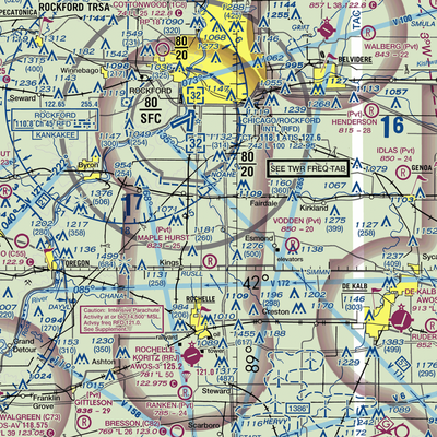 Alcock RLA Restricted Landing Area (41IL) VFR Sectional  Gaming Mouse Pad