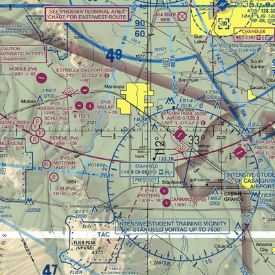 Ak Chin Community Airfield (41AZ) VFR Sectional  Gaming Mouse Pad