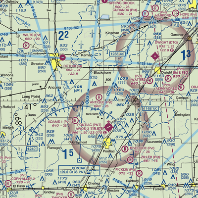 Antique Aerodrome (40IL) VFR Sectional  Gaming Mouse Pad