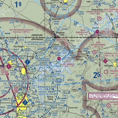 Lost Bridge Village Airport (40AR) VFR Sectional  Gaming Mouse Pad