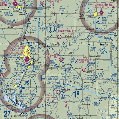 Flying 'O' Airport (3WI4) VFR Sectional  Gaming Mouse Pad