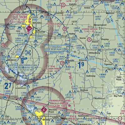 Plover River Airfield (3WI3) VFR Sectional  Gaming Mouse Pad