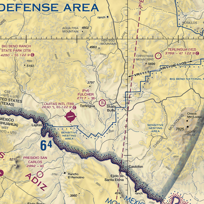 Terlingua Airport (3TE8) VFR Sectional  Gaming Mouse Pad