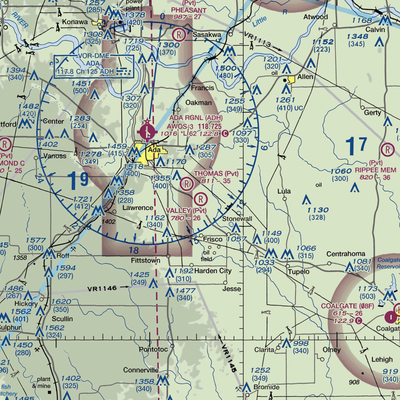 Valley Airport (3OK0) VFR Sectional  Gaming Mouse Pad