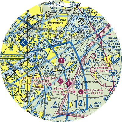 Inductotherm Airport (3NJ6) VFR Sectional Sticker (30 mile)