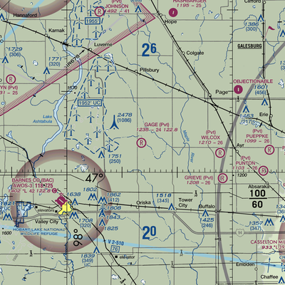 Gage Flying Farmer Airport (3ND5) VFR Sectional  Gaming Mouse Pad