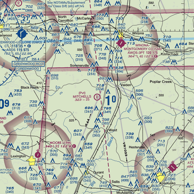 Mitchell's Airport (3MS5) VFR Sectional  Gaming Mouse Pad