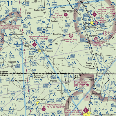 Thunderfoot Ranch Airport (3MS2) VFR Sectional  Gaming Mouse Pad