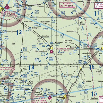 Mc Leansboro Airport (3LL8) VFR Sectional  Gaming Mouse Pad