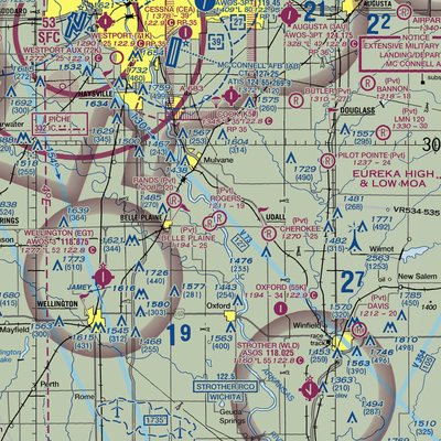 Rogers Airport (3KS3) VFR Sectional  Gaming Mouse Pad