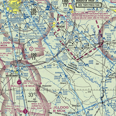 Rhodes Air Ranch Airport (3GA7) VFR Sectional  Gaming Mouse Pad