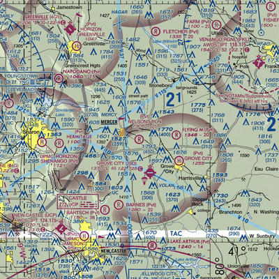 Nelson's Run Airport (39PN) VFR Sectional  Gaming Mouse Pad