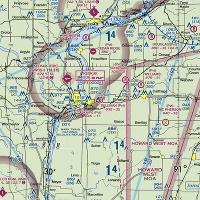 Sullivan Airport (39LL) VFR Sectional  Gaming Mouse Pad