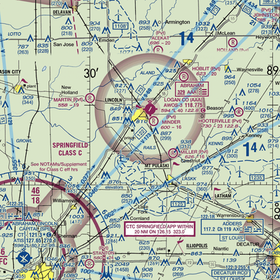 Mason Airport (39IL) VFR Sectional  Gaming Mouse Pad