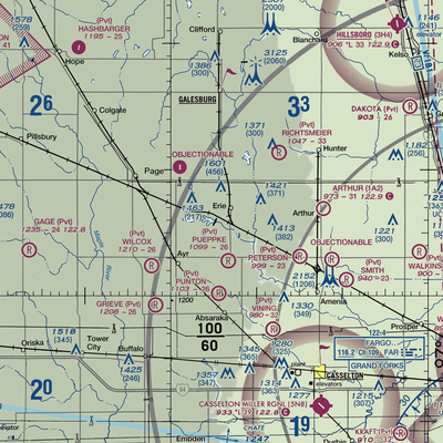 Schroeder Private Airport (38ND) VFR Sectional  Gaming Mouse Pad