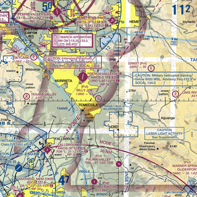 Billy Joe Airport (37CA) VFR Sectional  Gaming Mouse Pad