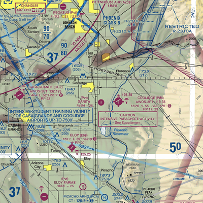 Sarita Airport (37AZ) VFR Sectional  Gaming Mouse Pad