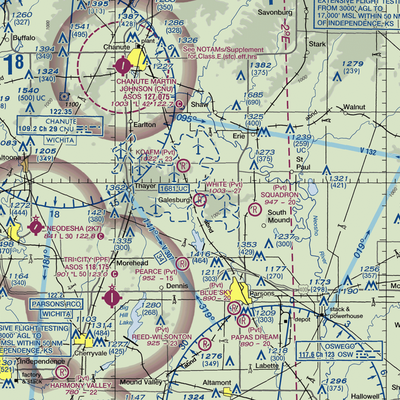 White Farms Airport (36KS) VFR Sectional  Gaming Mouse Pad