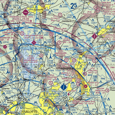 Johnston Airport (35NC) VFR Sectional  Gaming Mouse Pad